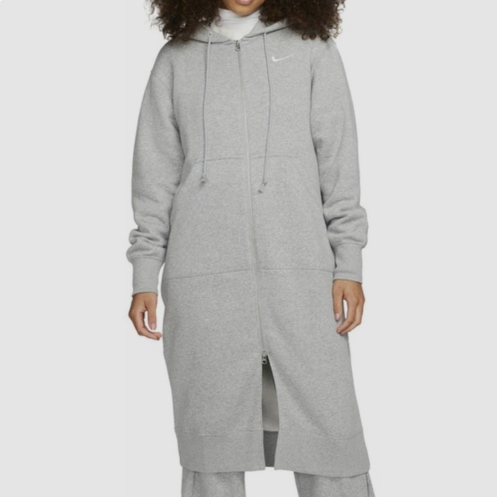 Nike Heather Gray Full-Length Hoodie